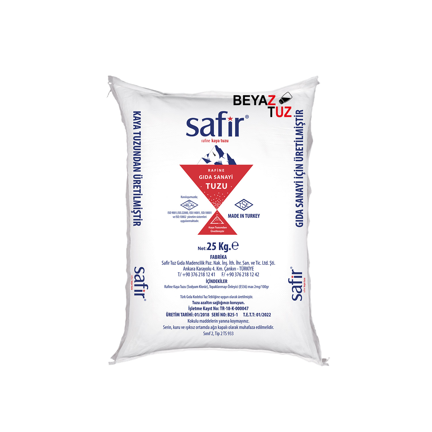 Çankırı Doğal Kaya Tuzu 10-25-50 Kg Paket